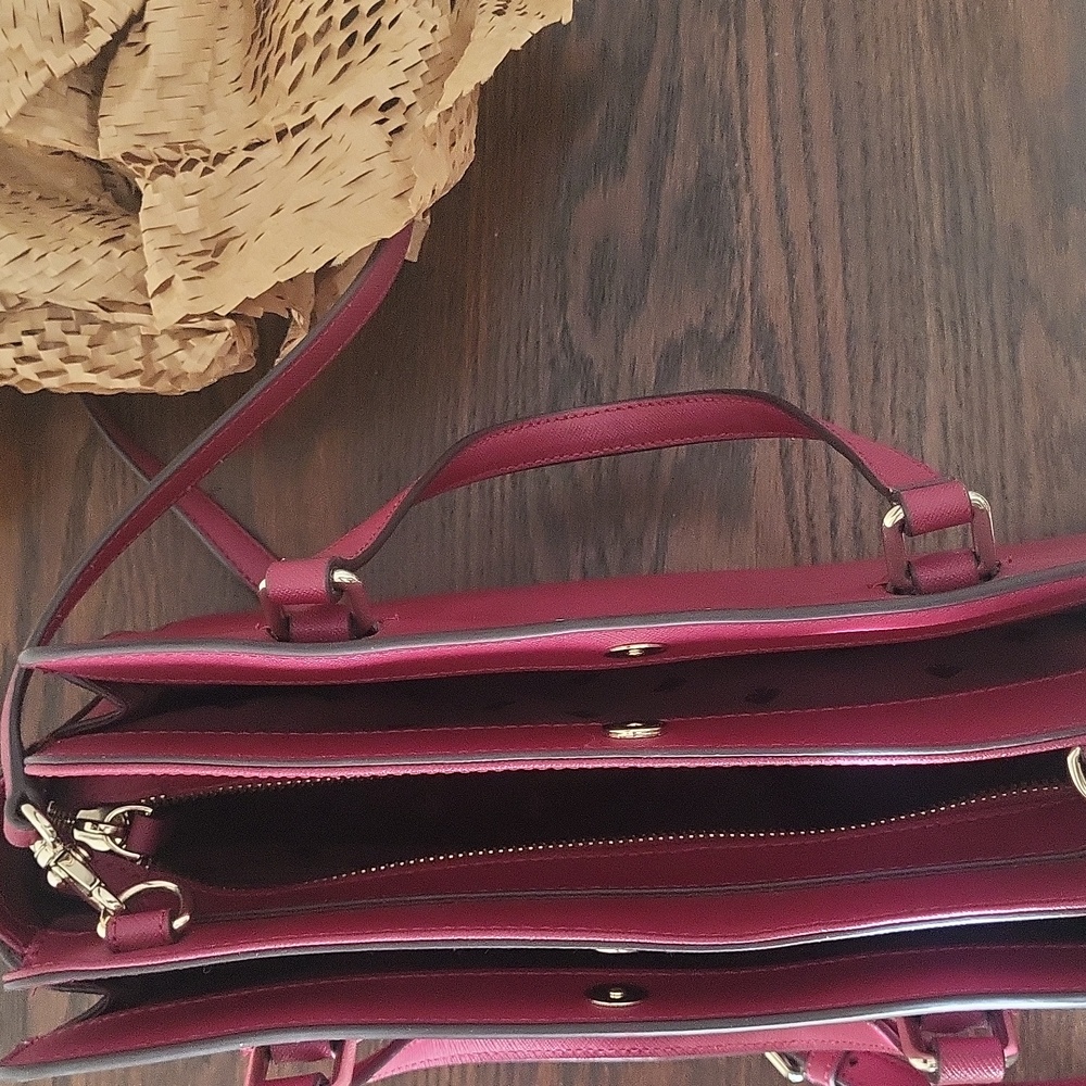 Kate Spade Burgendy Crossbody Satchel Bag - Picture 8 of 11